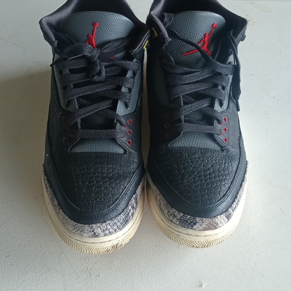 Jordan Black and Red Textured Sneakers